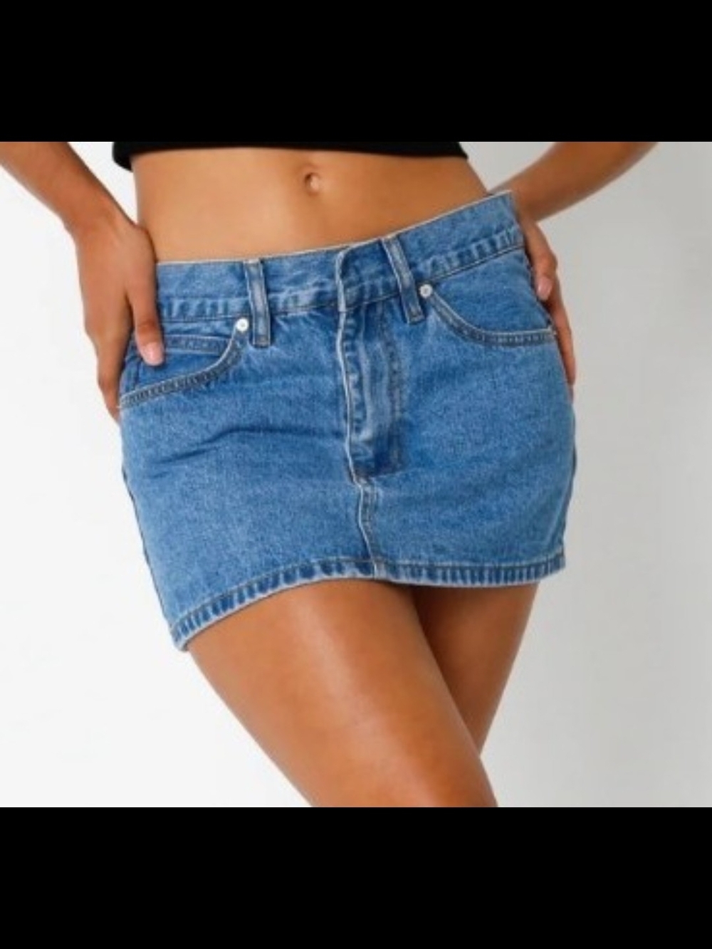 Paris Blues Light Blue Denim Mini Skirt